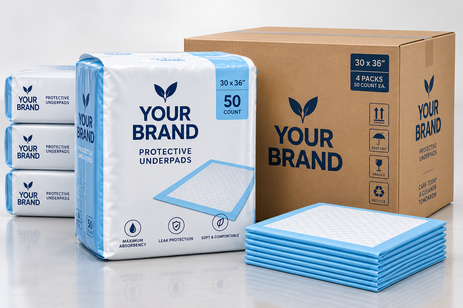 Disposable hygiene packaging and shipping cartons